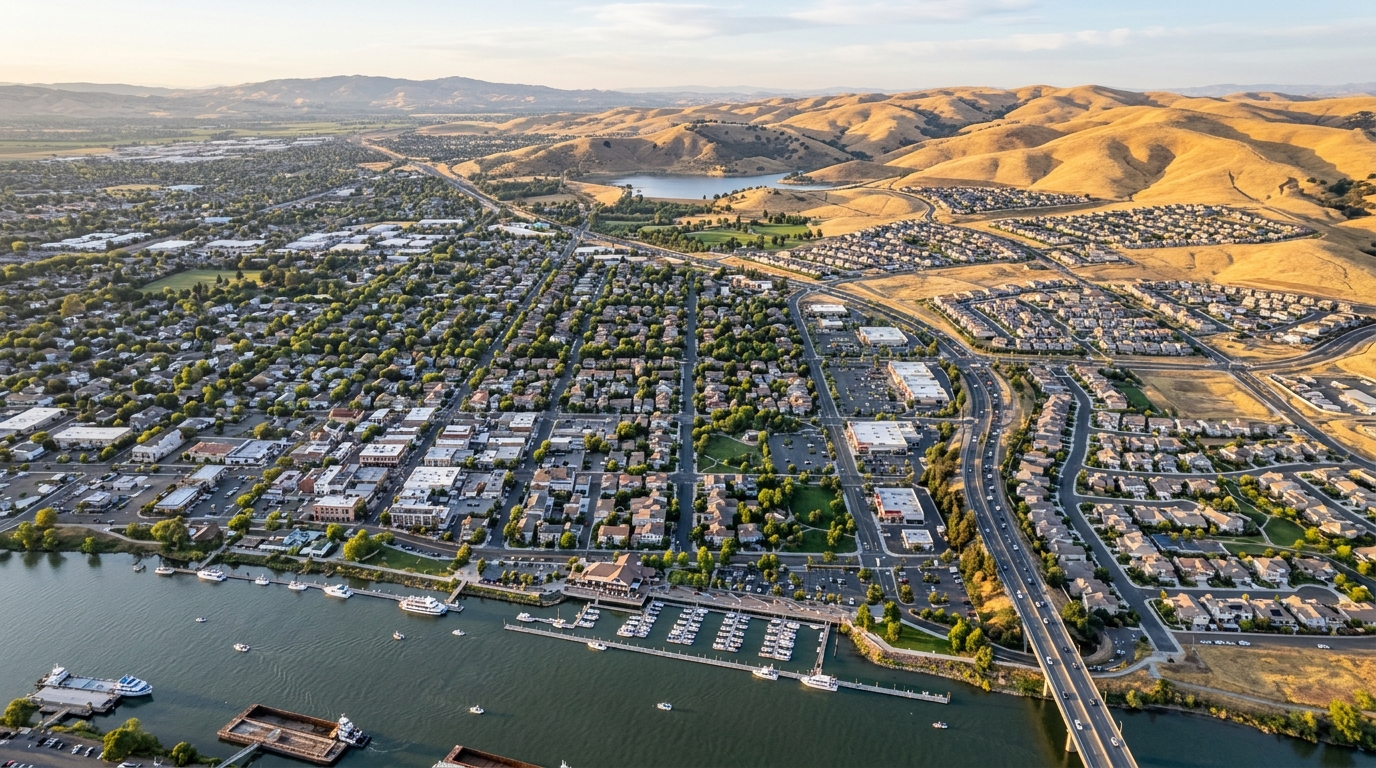 Antioch California neighborhoods and waterfront cityscape living in Antioch California