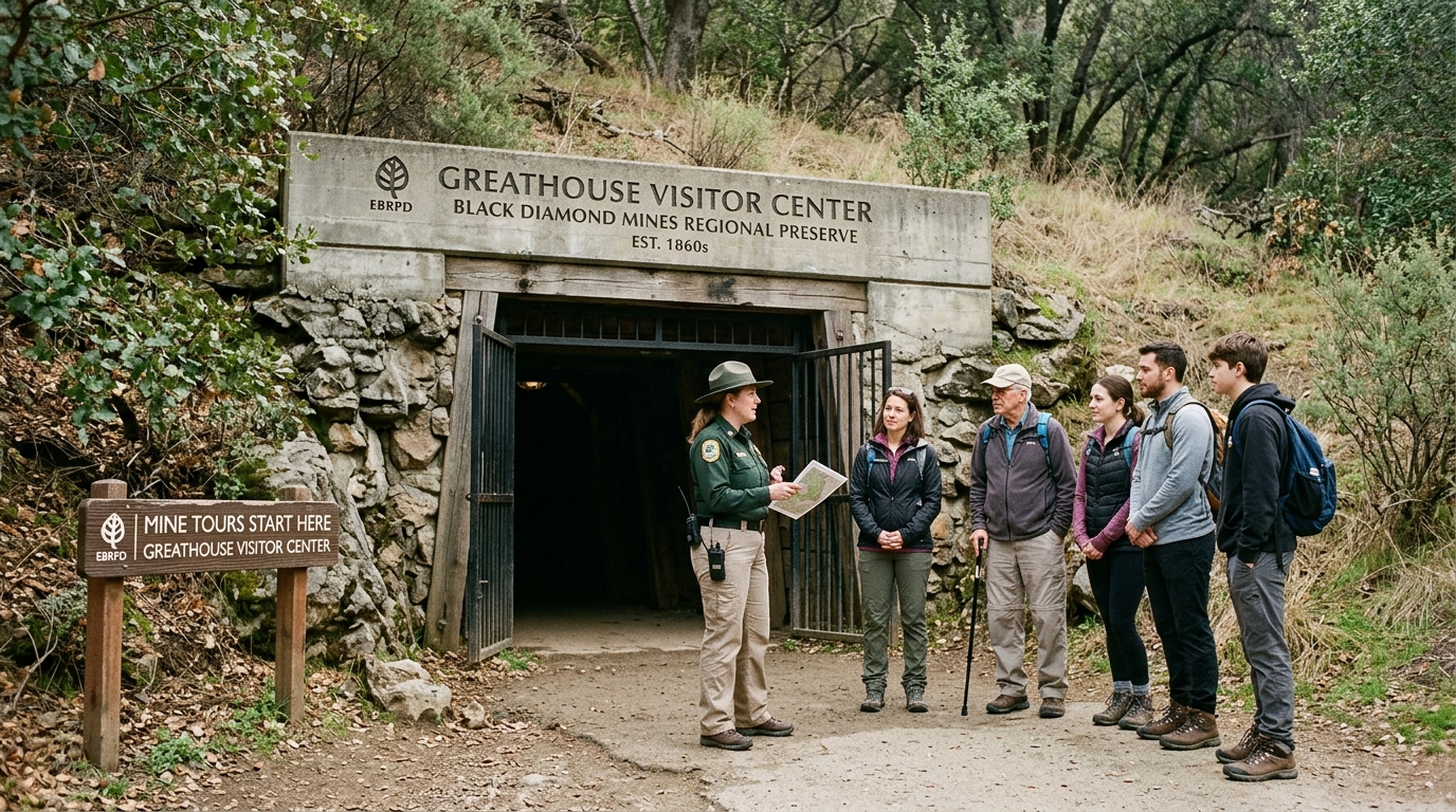 Greathouse Visitor Center entrance at Black Diamond Mines