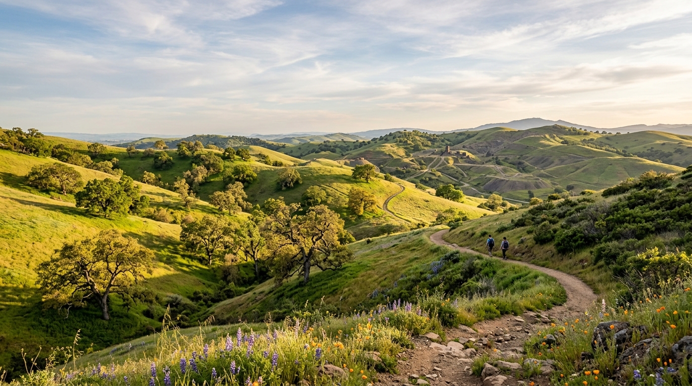 Hiking landscape at Black Diamond Mines near Antioch
