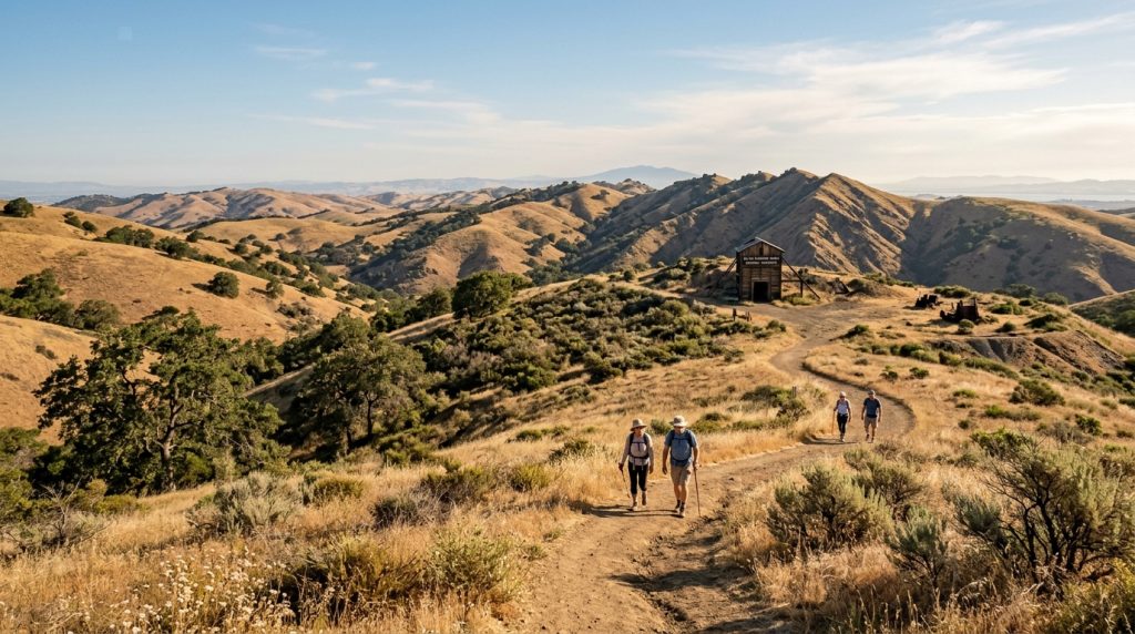Hiking trails and historic mining hills at Black Diamond Mines in Antioch