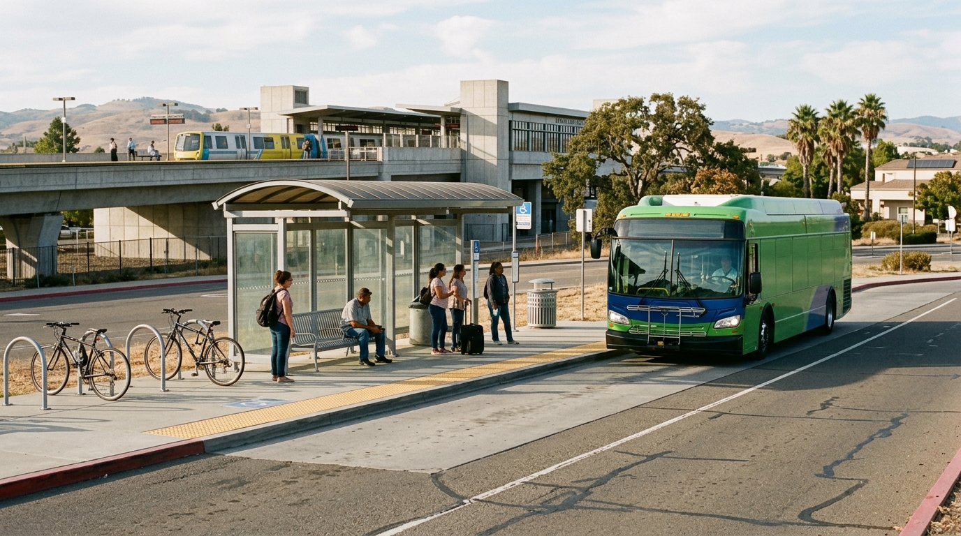 Local bus connecting riders with Antioch BART