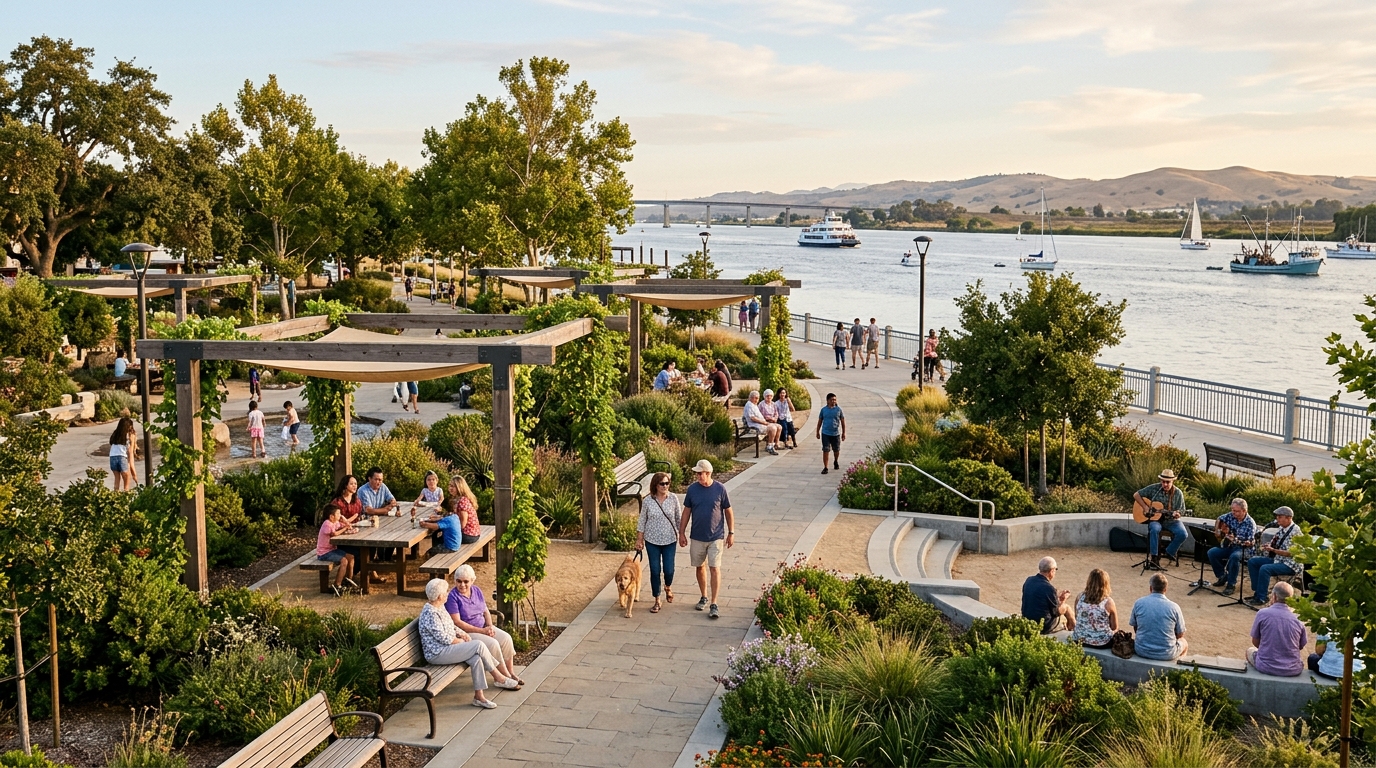 Proposed waterfront community space in Antioch Rivertown