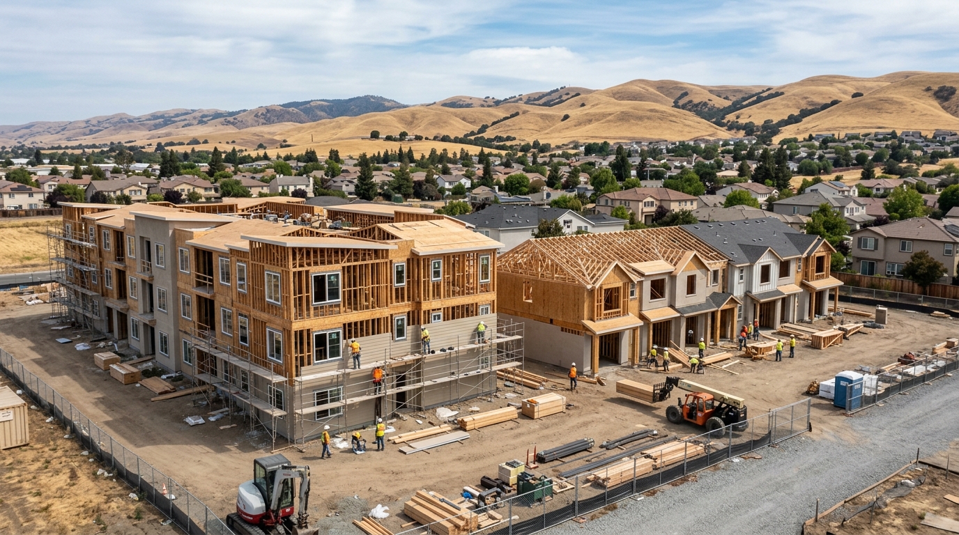 Residential construction underway in Antioch California
