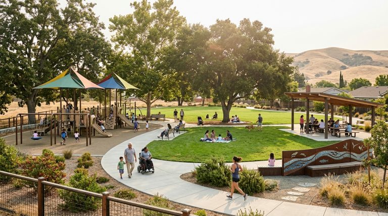 Antioch City Park improvements 2026 with playground, shade, walking paths and community spaces